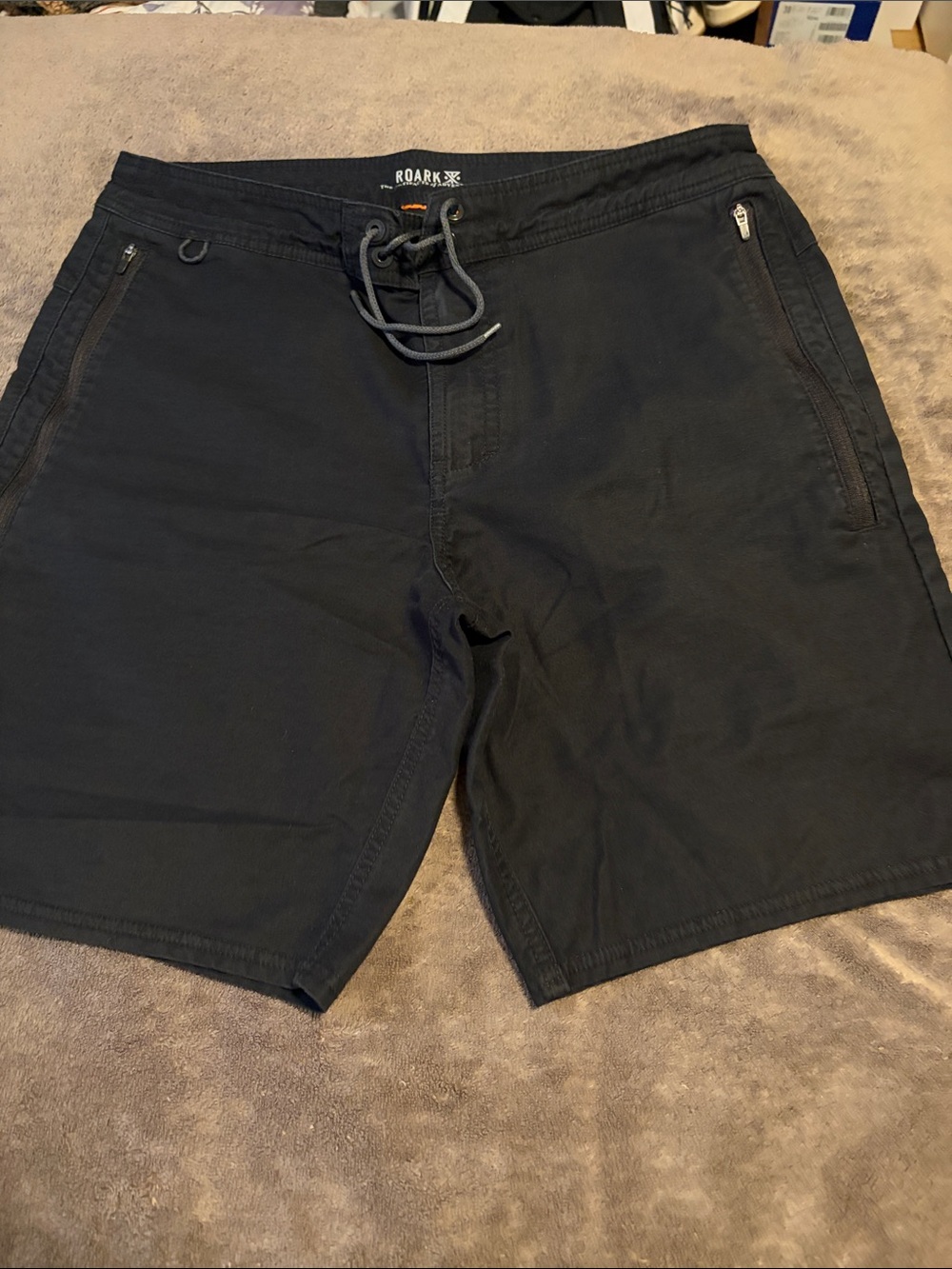 Roark Black Drawcord Casual Shorts